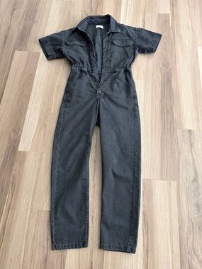 We The Free Black Short-Sleeve Utility Jumpsuit